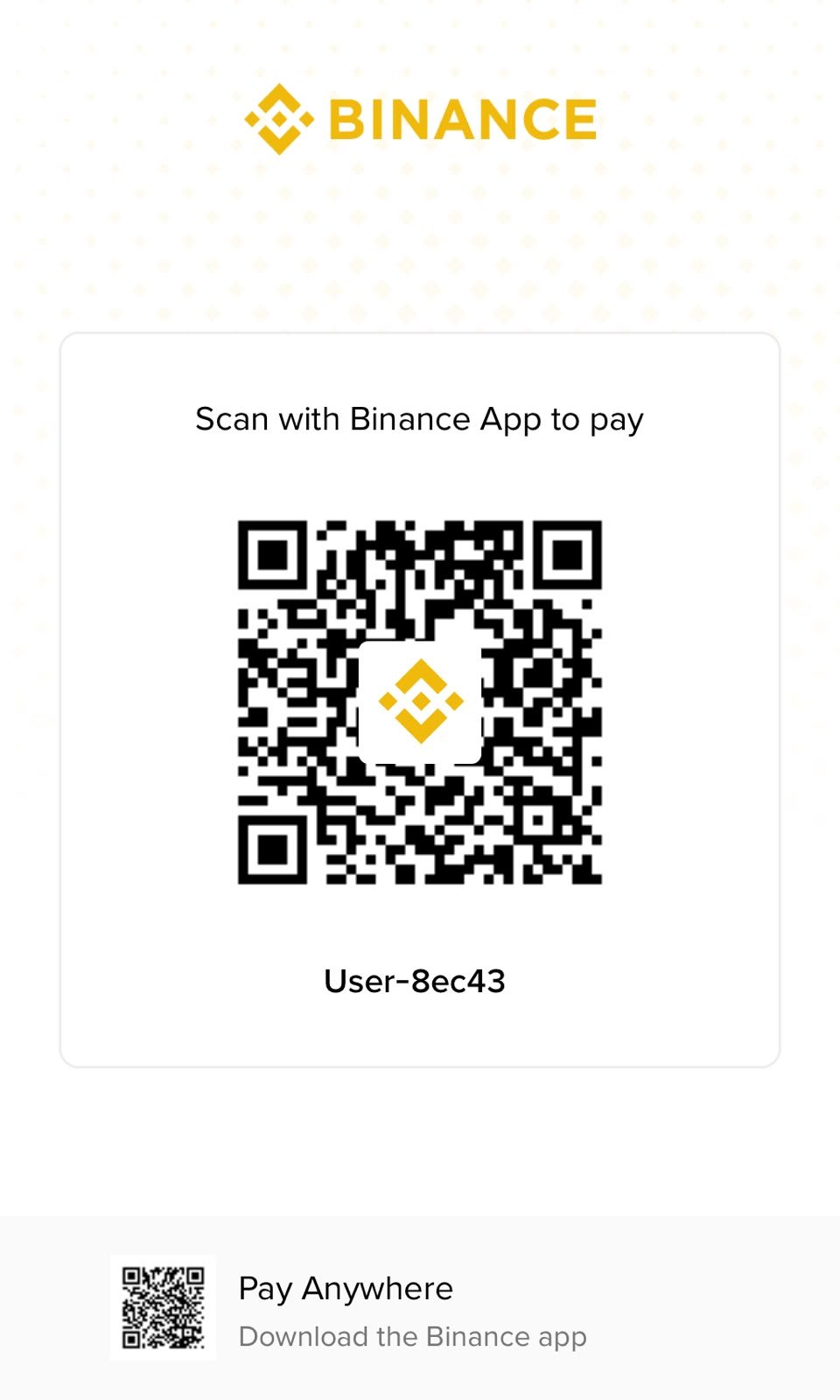 Binance payment QR code